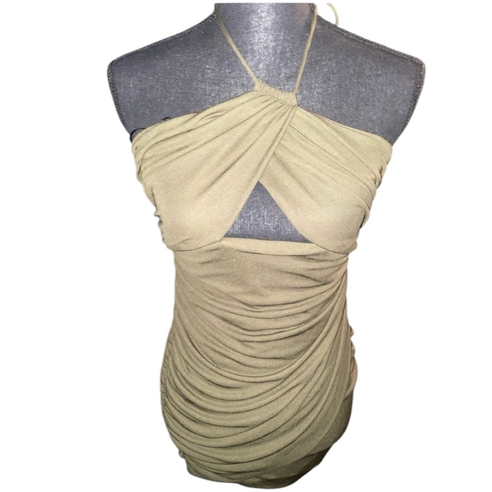 NWT’s “Zara” Draped Halter Mini Short Dress / Opening in front / Adjustable Ties